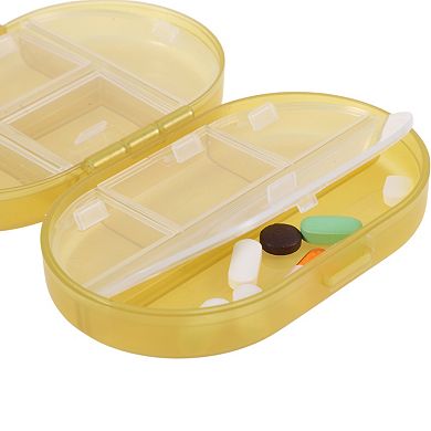 Lightweight 8 Grids Flip Up Double Layer Pill Case for Travel 1 Pc