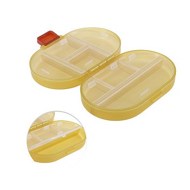 Lightweight 8 Grids Flip Up Double Layer Pill Case for Travel 1 Pc