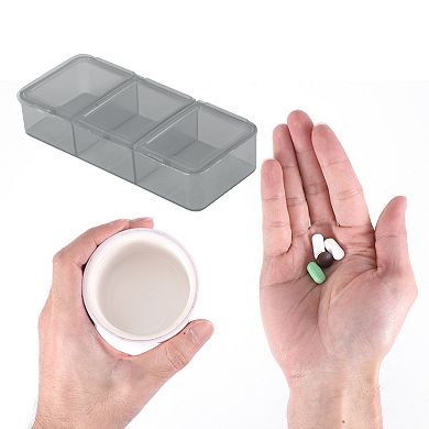 Durable 3 Compartment Pill Case for Travel 1 Pc