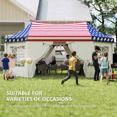 Outsunny 22.3 x 16.4ft Party Tent Wedding Tent w/ 6 Windows