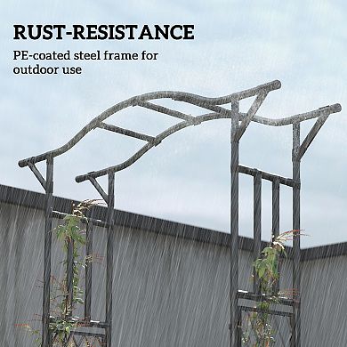 Outsunny Garden Arch, Garden Arch Trellis with Extended Top