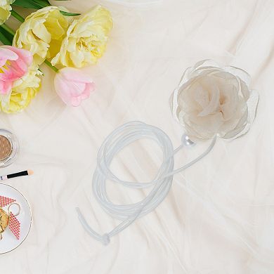 Rose Beaded Tie Choker Necklace 1 Pc