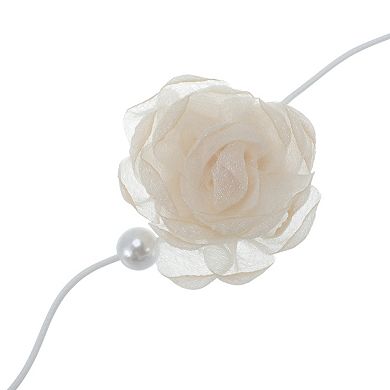 Rose Beaded Tie Choker Necklace 1 Pc