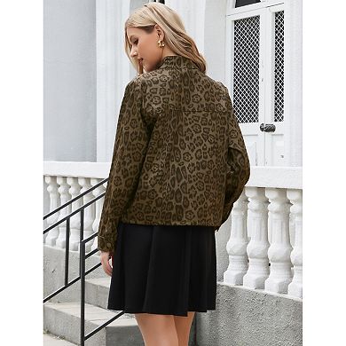 Leopard Shirt Jacket for Women Casual Lightweight Shacket Button Down Fall Jackets