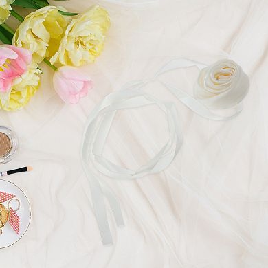 Satin Rose Tie Choker Necklace 1Pc
