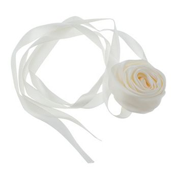 Satin Rose Tie Choker Necklace 1 pc