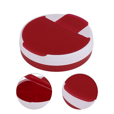Durable 4 Grids Circular Rotating Pill Case for Travel 1 Pc