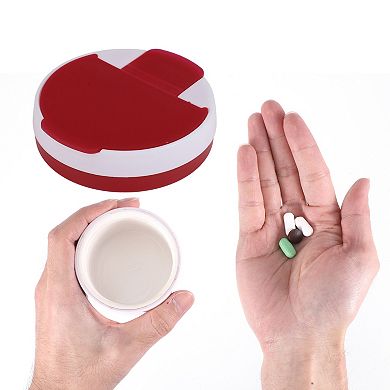 Durable 4 Grids Circular Rotating Pill Case for Travel 1 Pc