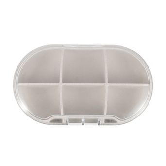 Portable 6 Compartment Single Layer Pill Case for Travel 1 pc