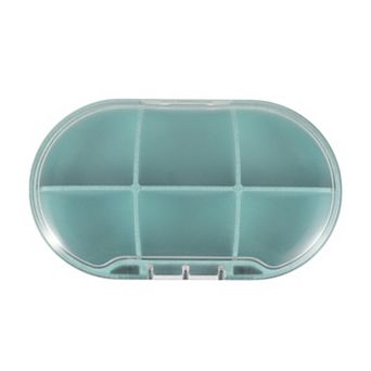 Portable 6 Compartment Single Layer Pill Case for Travel 1 pc