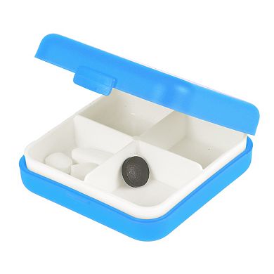 Portable 4 Grids Single Layer Square Pill Case for Travel 1 Pc