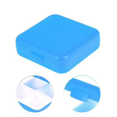 Portable 4 Grids Single Layer Square Pill Case for Travel 1 Pc