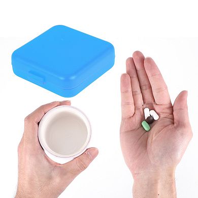 Portable 4 Grids Single Layer Square Pill Case for Travel 1 Pc