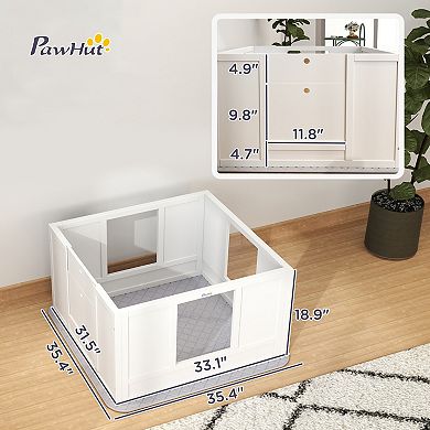 PawHut Whelping Box for Dogs with Whelping Pad, Adjustable Entrance