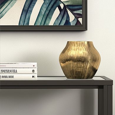 HomeRoots 11" Gold Aluminum Round Table Vase