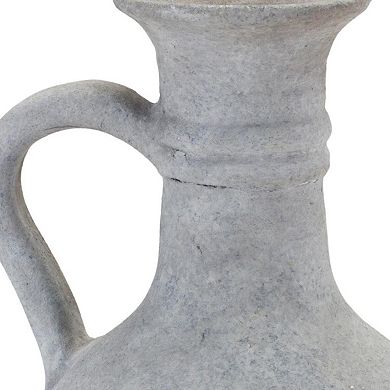 HomeRoots 9" Gray Resin Round Pitcher Vase