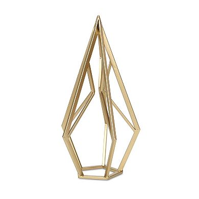 HomeRoots 14" Gold Metal Open Geometric Tabletop Sculpture