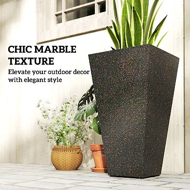 Outsunny 28inch Tall Planters, Set of 3 Tapered Outdoor Planters