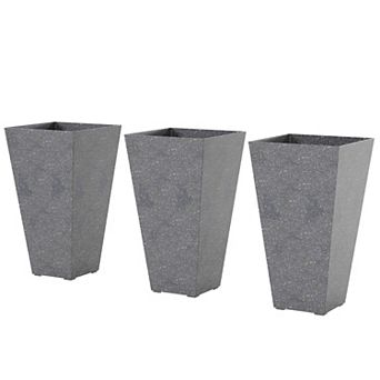 Outsunny 28" Tall Planters, Set of 3 Tapered Outdoor Planters,