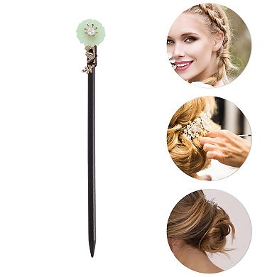 Hair Chopstick for Women Black Green 1 Pc