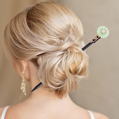Hair Chopstick for Women Black Green 1 Pc