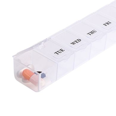 Waterproof 7 Grids Single Row Hung-Chain Pill Case for Travel 1 Pc