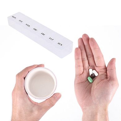 Waterproof 7 Grids Single Row Hung-Chain Pill Case for Travel 1 Pc