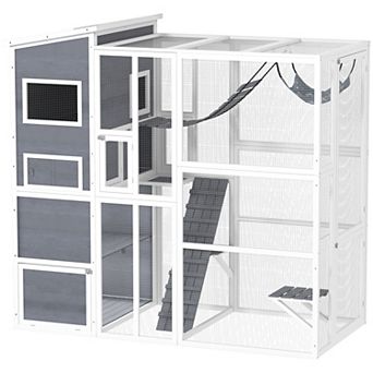 PawHut Large Catio Outdoor Cat Enclosure for 2-3 Cats 76inch x 36" x 68"