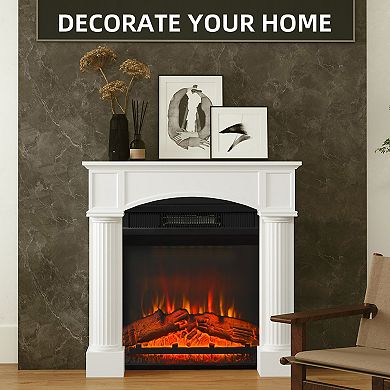HOMCOM Modern Fireplace Mantel, Fireplace Surround for Fireplaces