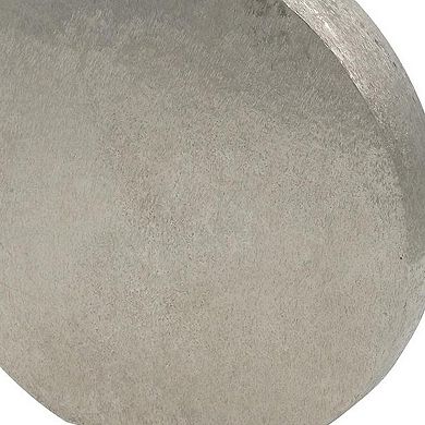 HomeRoots 15" Silver Aluminum Round Disc Table Vase