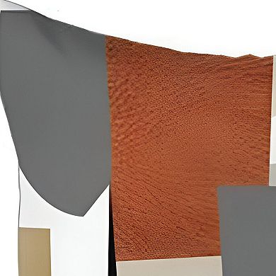 HomeRoots Set of Four 18" Ivory Gray And Orange Abstract Fabric Throw Pillows