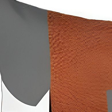 HomeRoots Set of Four 18" Ivory Gray And Orange Abstract Fabric Throw Pillows