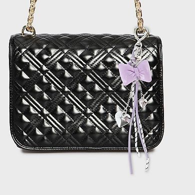 Fashionable Bow Heart Handbag Charms Keychains 1 Pc