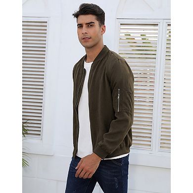 Men's Bomber Jacket Lightweight Casual Stylish Light Flight Jacket Windbreaker Varsity Jackets