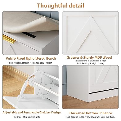 Shoe Cabinet, Freestanding Shoe Rack Bench, Shoe Storage Rack, Suitable for Foyer and Hallway