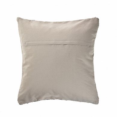 HomeRoots 20" X 20" Denim Blue And Ivory 100% Cotton Chevron Zippered Pillow