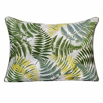 HomeRoots 14" X 20" Forest Green And Yellow Polyester Floral Zippered Pillow