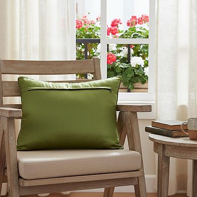 HomeRoots 14" X 20" Forest Green And Yellow Polyester Floral Zippered Pillow