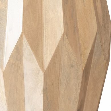 HomeRoots 23" Natural Solid Wood Round Drum End Table