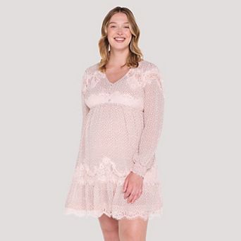 Maternity Motherhood® Long Sleeve Tiered Mini Dress
