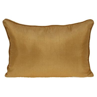 HomeRoots 14" X 20" Beige Cotton Throw Pillow With Embroidery