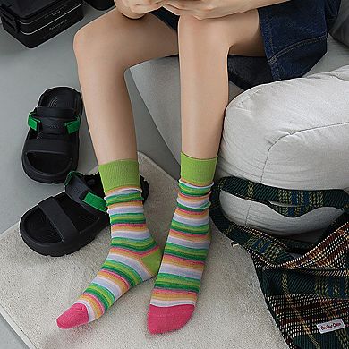 Womens Crew Socks 3 Pairs Soft Stretch Casual Everyday Wear