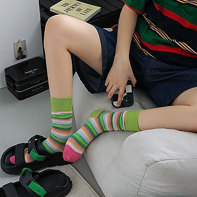 Womens Crew Socks 3 Pairs Soft Stretch Casual Everyday Wear