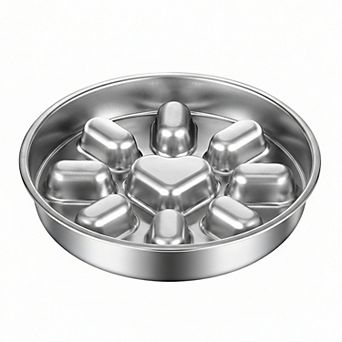Stainless Steel Slow Feeder Dog Bowl with Anti-Gulp Design, Wide Rim, Easy Clean