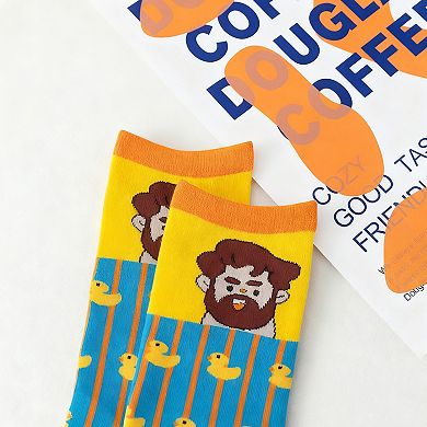 Womens Cotton Blend Crew Socks 2 Pair Pack Fun Pattern Casual Everyday Socks