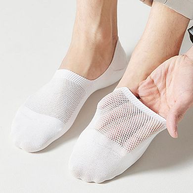 Mens 5 Pairs Cotton Blend No Show Socks Solid Color Low Cut Casual Socks