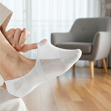 Mens 5 Pairs Cotton Blend No Show Socks Solid Color Low Cut Casual Socks