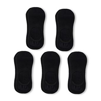Mens 5 Pairs Cotton Blend No Show Socks Solid Color Low Cut Casual Socks