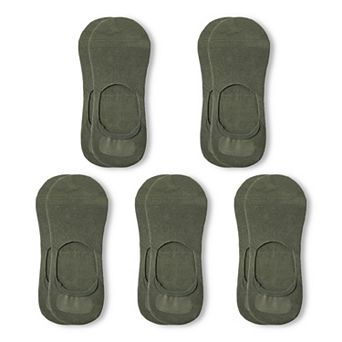 Mens 5 Pairs Cotton Blend No Show Socks Solid Color Low Cut Casual Socks