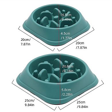 Slow Feeder Dog Bowl with Non-Slip Base Helps Reduce Fast Eating